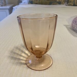 Vintage Pink Depression Footed Glass Goblet Large